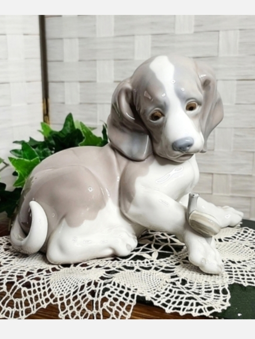 👉*MINT VTG* LLADRO PUPPY DOG WITH SNAIL FIGURE #1139 ~PORCELAIN ~EXCELLENT